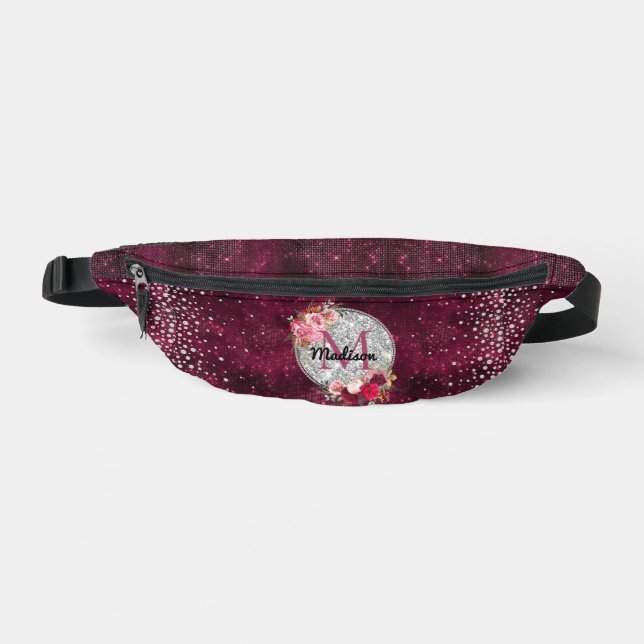 Chic faux argent Parties scintillant Bourgogne Flo (Recto)