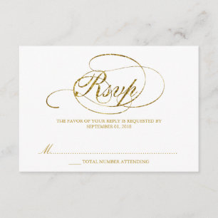 Chic Faux Gold Foil Wedding Modèle RSVP