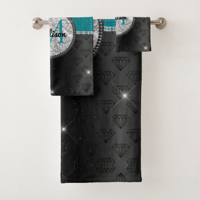 Chic faux Parties scintillant argent Turquoise noi (En situation)