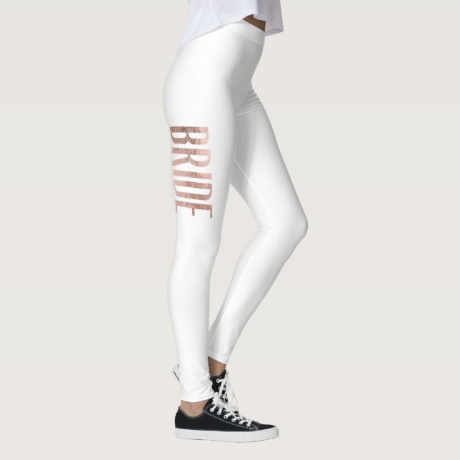 Chic Faux Rose Gold Bride Bachelorette Party Leggings (Rechts)