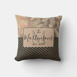 Chic Feathers mit Monogram-Familie aus goldenen St Kissen