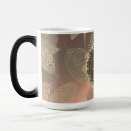 Chic Feathers on Gold Rose Personalisiert Verwandlungstasse