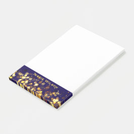 Chic feminin Mitternachtsblauer Goldrahmen mit dem Post-it Klebezettel