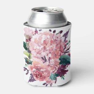 Chic Feminine Pink Aquarell Blütenfarben Dosenkühler