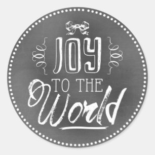 Chic Festival Chalkboard Joy to World Runder Aufkleber