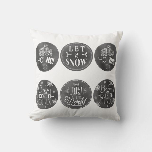 Chic Festive Chalkboard Design Kissen (Vorderseite)