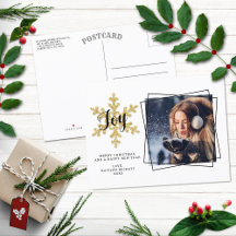 Chic Festive Snowflake Foto Holiday