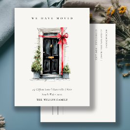 Chic Festive Winter Front Door We have Moved  Postkarte