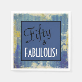Chic Fifty & FABULOUS! Birthday Party Blue Denim Serviette