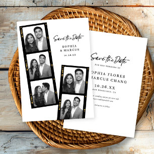 Chic Filmstrip Photomaton Mariage Carte de Relance