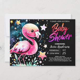Chic Flamingo Baby Dusche Einladung