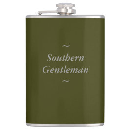 CHIC FLASK_ " südlicher Herr" GRAU AUF OLIVE Flachmann