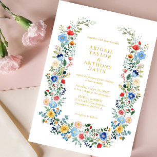 Chic Fleur sauvage Gold Garden Invitation de maria