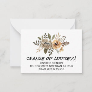 Chic Flora Änderung der Adressmeldungskarte Mitteilungskarte
