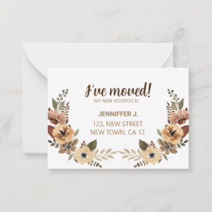 Chic Flora I moved New Zuhause Announcement Card Mitteilungskarte