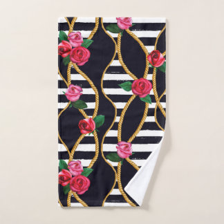 Chic Floral and Rope Pattern with Bold Stripes