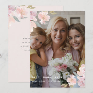 Chic Floral Best Nana Jour des Mères Carte photo