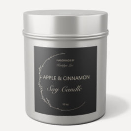 Chic Floral Black & White handmade Candle Label Quadratischer Aufkleber