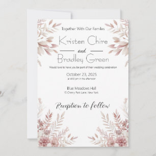 Chic Floral Bliss Hochzeitseinladung Einladung