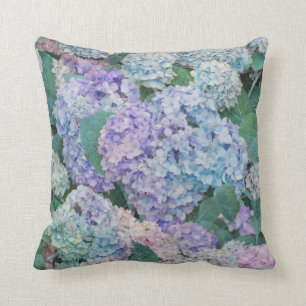 Chic Floral Blue Lila Hydrangea Muster Kissen