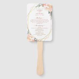 Chic Floral Blush Gold Paradies für Hochzeiten Fächer