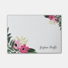Chic Floral Border Monogram Post-it Klebezettel