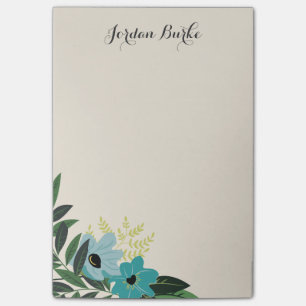 Chic Floral Border Monogram Post-it Klebezettel