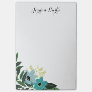 Chic Floral Border Monogram Post-it Klebezettel