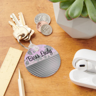 Chic Floral "Boss Lady" Schlüsselanhänger