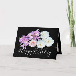 Chic Floral Bouquet Rose & Crocus Blume Geburtstag Karte