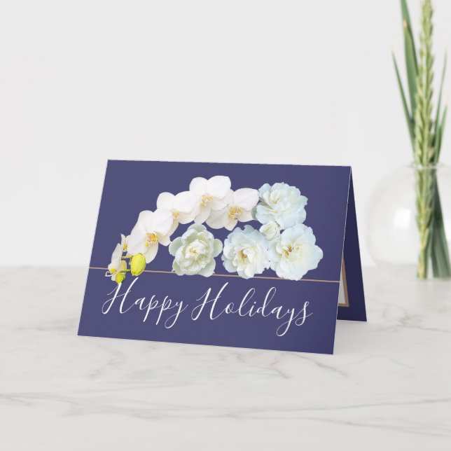 Chic Floral Bouquet Rose & Orchid Blume Karte (Vorderseite)