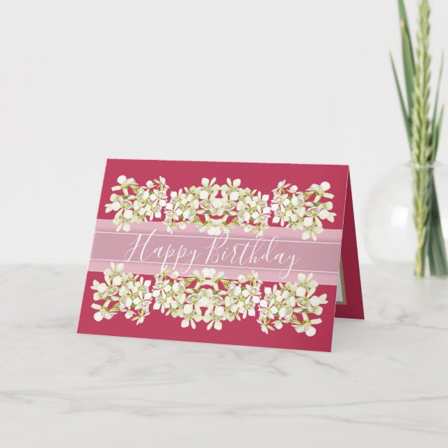 Chic Floral Bouquet Weiße Orchideen Blume Geburtst Karte (Vorderseite)