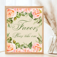 Chic Floral Brautparty Fevor Sign