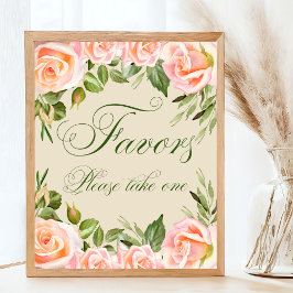Chic Floral Brautparty Fevor Sign Poster