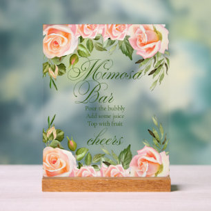 Chic Floral Brautparty Mimosa Bar Acrylschild
