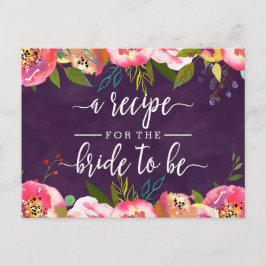 Chic floral Brautparty Rezept Card blühen Postkarte