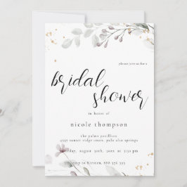 Chic Floral Bridal Shower Invitation Minimal Einladung