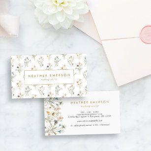 Chic Floral Business Card Visitenkarte
