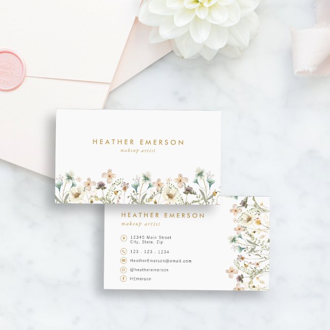 Chic Floral Business Card Visitenkarte (Von Creator hochgeladen)