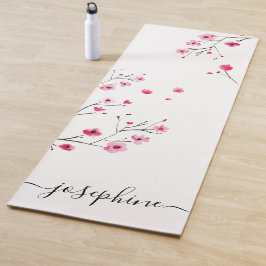 Chic floral Cherry Blossom Name Skript Yogamatte