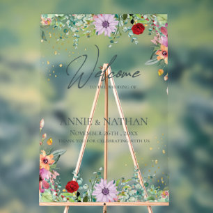 Chic Floral Fleur sauvage Bienvenue Au Mariage