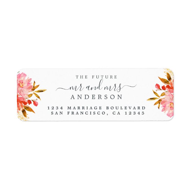 Chic Floral Future Mr. Wedding Rücksendeadresse (Vorne)