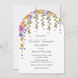Chic Floral Garden Bridal Party Einladung