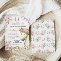 Chic Floral Horse oder Pony Saddle Up Birthday
