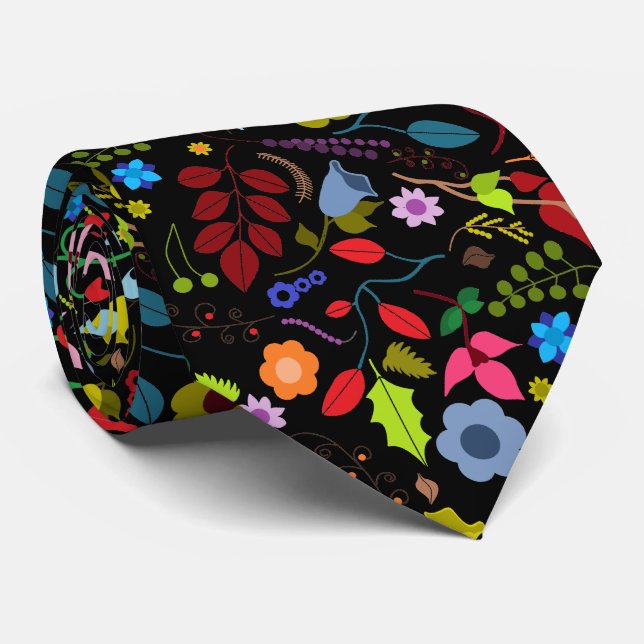 Chic Floral Krawatte (Gerollt)
