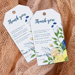 Chic Floral Lemon Citrus Wedding Vielen Dank für I Geschenkanhänger