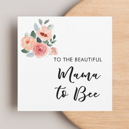 Chic Floral Mama to Bee Baby Showcard Dankeskarte