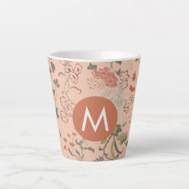 Chic Floral Monogram Milchtasse