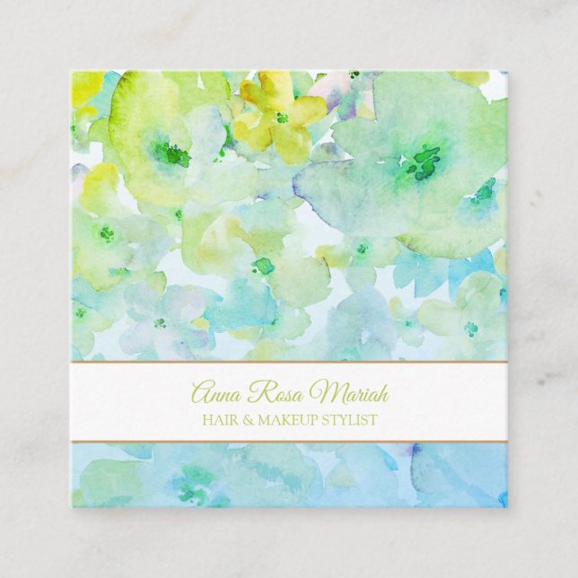 *~* Chic Floral Pattern Girly Beauty Populärer Wel Quadratische Visitenkarte (Vorderseite)