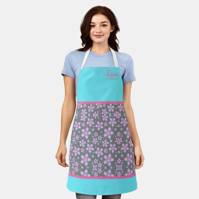 Chic Floral Personalisierte Schürze (Getragen)